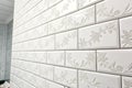 White Ceramic Bathroom Wall Tile Ã¢â¬\' Tiny Pattern for Interior Design Royalty Free Stock Photo